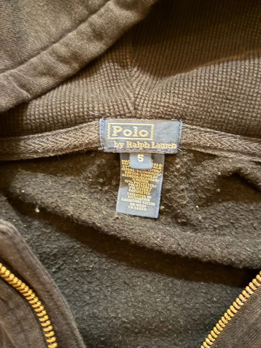 Polo by Ralph Lauren Black Kids Full-Zip Hoodie with Red Pony